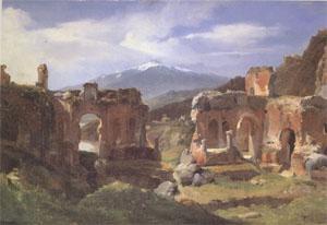 Achille-Etna Michallon Ruins of the Theater at Taormina (Sicily) (mk05) France oil painting art